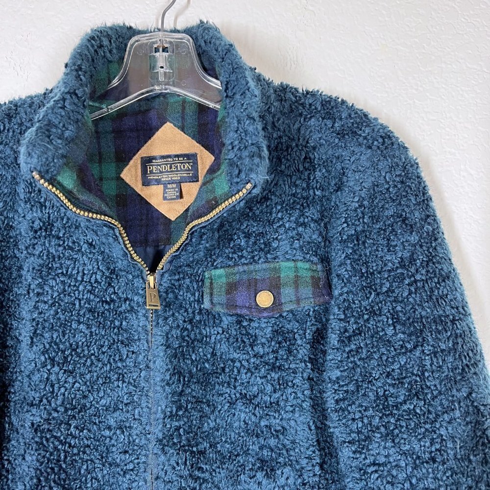Pendleton Jacket Fleece Blue Medium - image 2